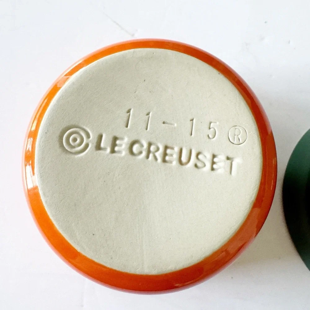 Le Creuset Stoneware Ramekins One Green One Orange Baking  Kitchen Bakeware Fall